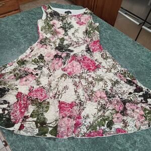 Connected Apparel Dress Womens 8 Floral 3 Tiered Ruffle Lace Boho Cottage Y2K